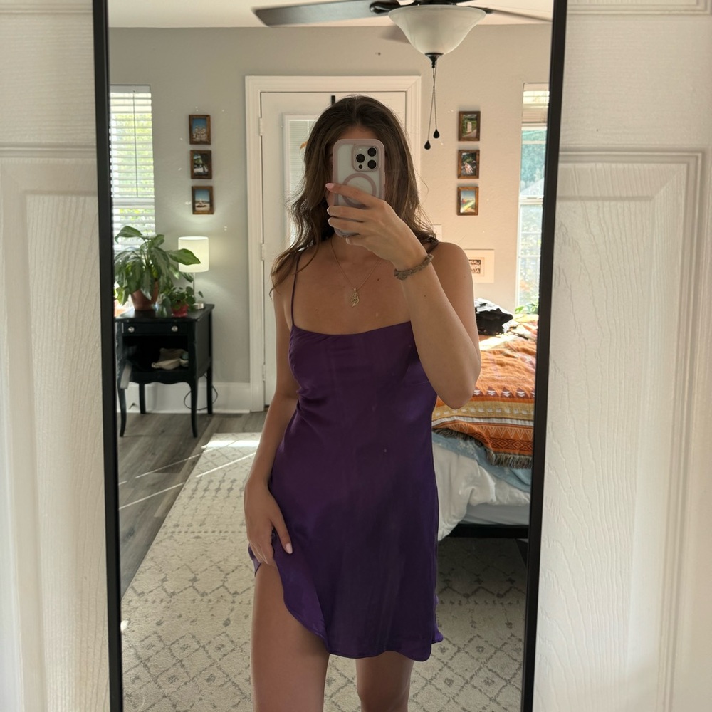 Zara Purple Satin Mini Dress